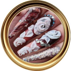 Coffe Flowers nail art